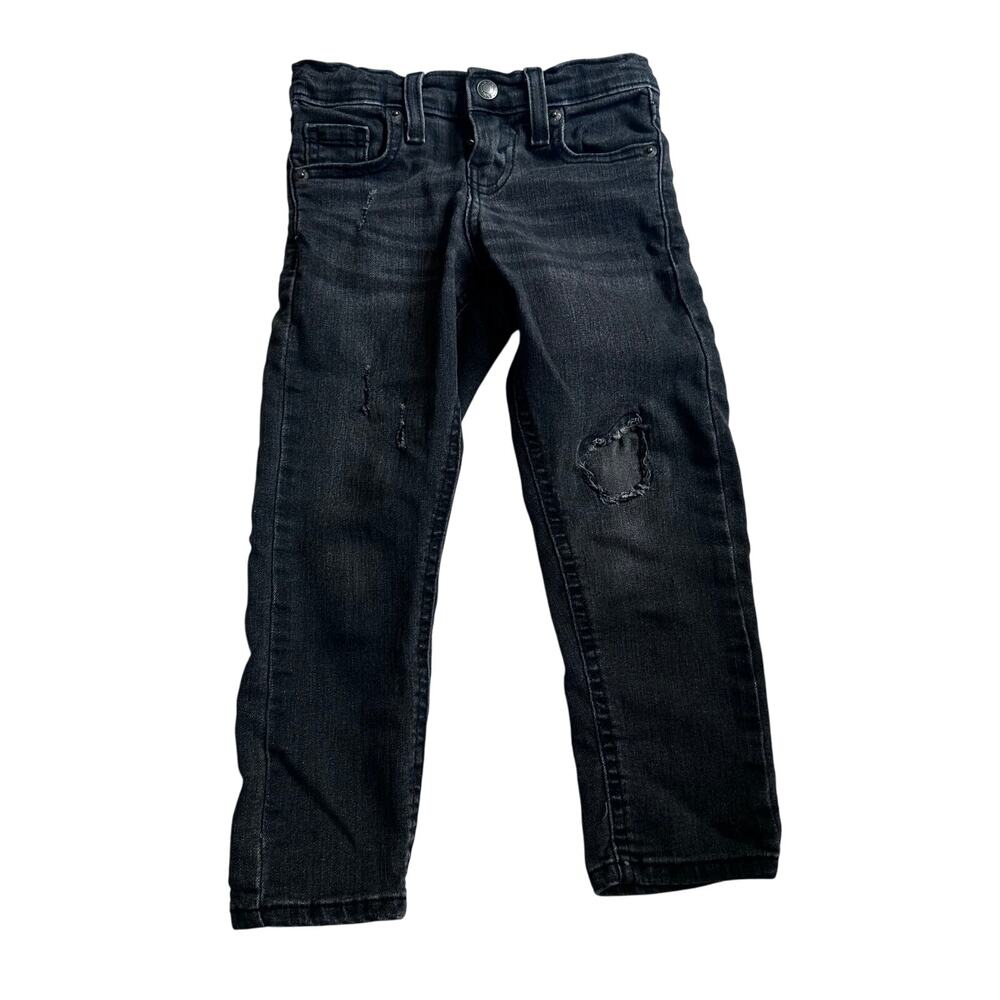 Levi's Denizen Black Distressed Tapered Jeans - Size 4